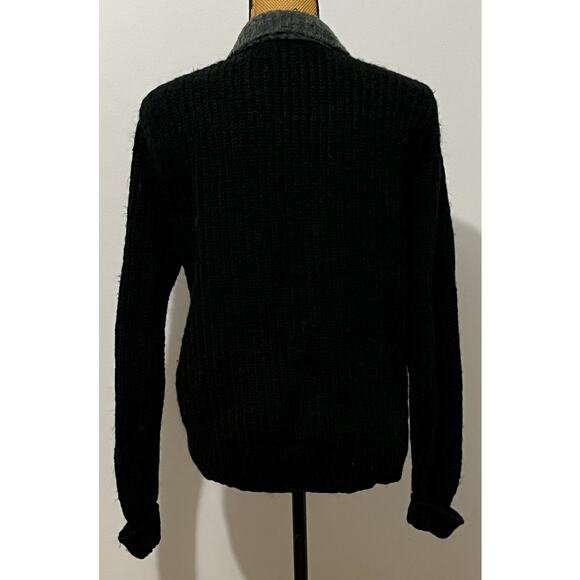 Vintage Penrose Black Gray Wool Blend Cardigan Sweater Women’s S/M - Picture 5 of 10